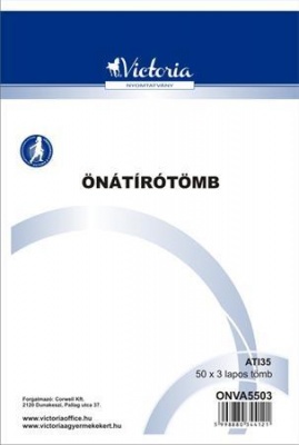 Önátírótömb, A5, 50x3 lap, VICTORIA PAPER